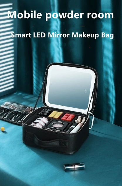 Travel Makeup Bag with Mirror of LED Lighted