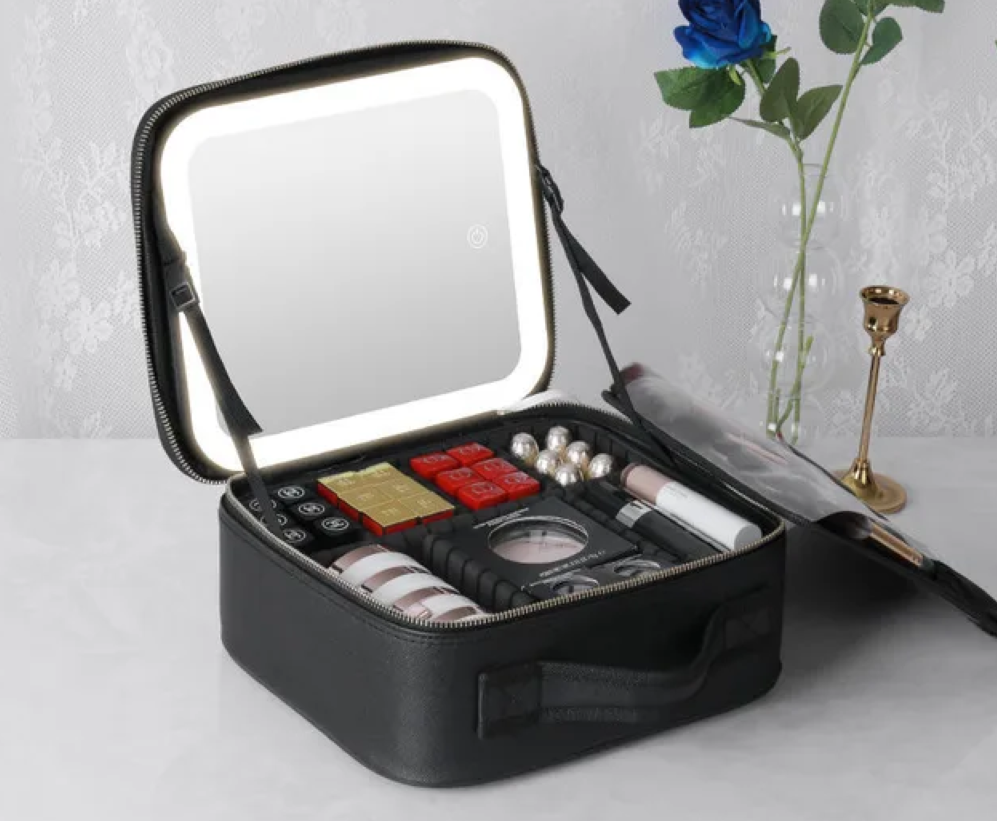 Travel Makeup Bag with Mirror of LED Lighted