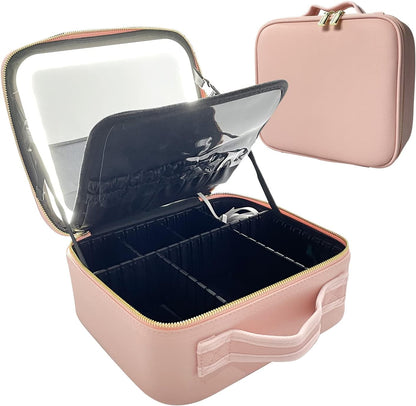 Travel Makeup Bag with Mirror of LED Lighted