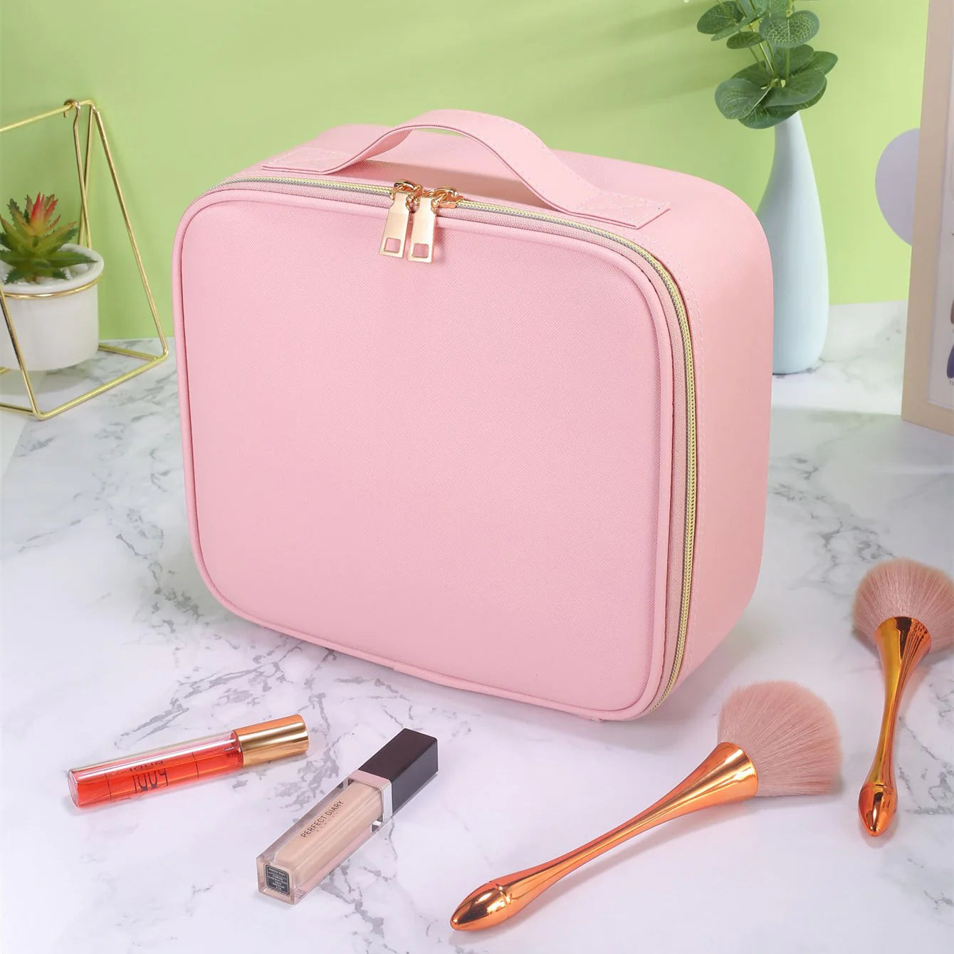 Travel Makeup Bag with Mirror of LED Lighted